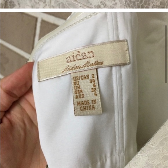 AIDAN Aidan Mattox Ivory Lace Corset Dress - Picture 5 of 8